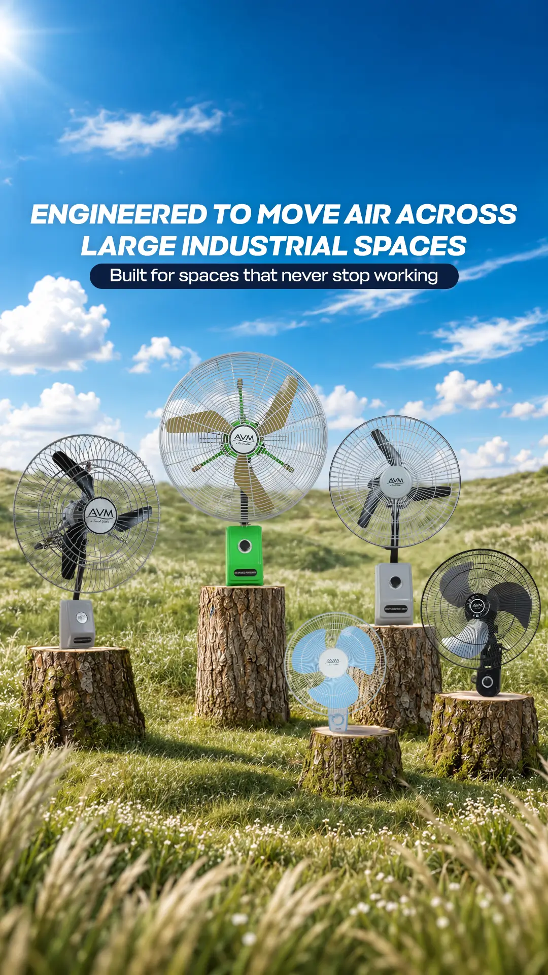Industrial fans for air circulation